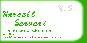 marcell sarvari business card