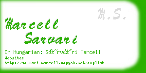 marcell sarvari business card